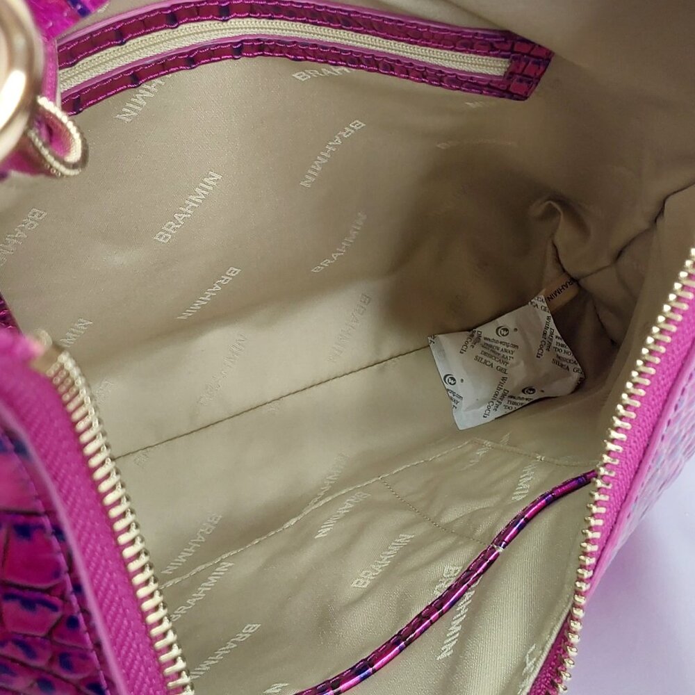 'BRAHMIN' 'TABITHA' CROC-EMBOSSED LEATHER BAG VOLTAGE VIOLET MELBOURNE FL.INCL.p - Picture 11 of 16